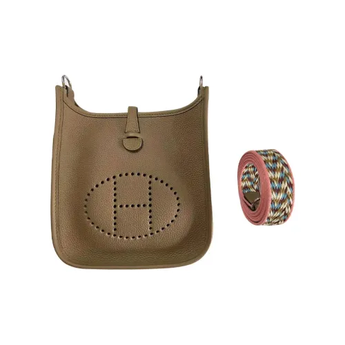 HERMES Evelyne Taurillon Maurice Кожа Сумка через плечо Сумка на плечо Мини Женская Weimaraner Бежевый