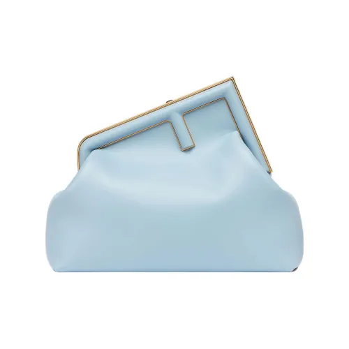FENDI First Sheepskin Clutch Medium Women's Light Blue