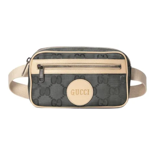GUCCI Слинг-сумка из нейлона с кожаными вставками поясная сумка унисекс темно-серый