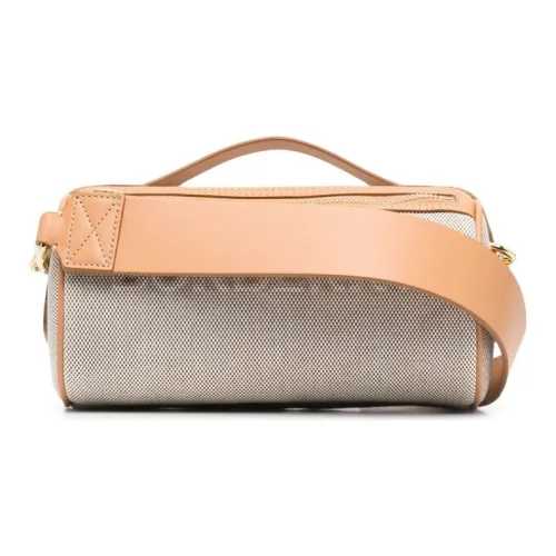 Burberry Кожа Цилиндрическая Сумка Сумка через плечо Сумка для женщин Бежевый