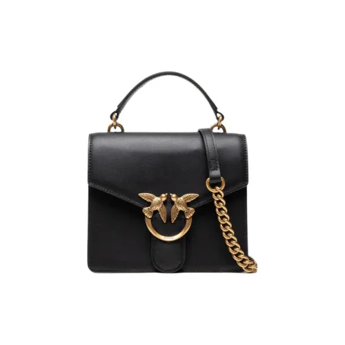 PINKO SIMPLY Кожа Сумка Сумка через плечо Сумка через плечо Мини Женская Черный Черный Золотой
