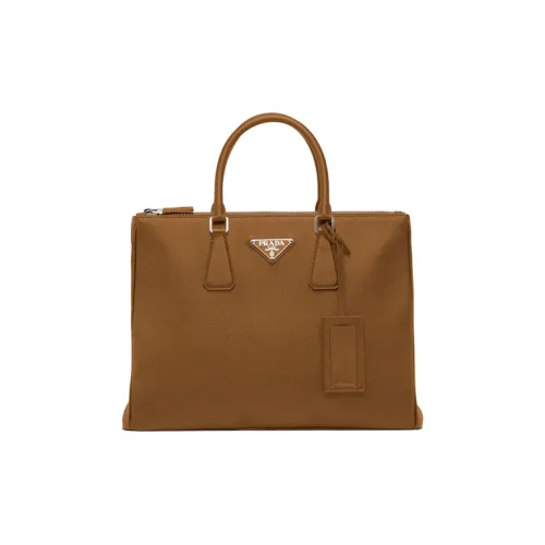 PRADA Saffiano кожа сумка-тоут сумка для покупок мужская сумка цвет корица