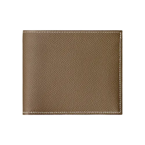 HERMES MC² Euclide Epsom Телячья кожа Кошелек Унисекс 18 этуп слоново-серый