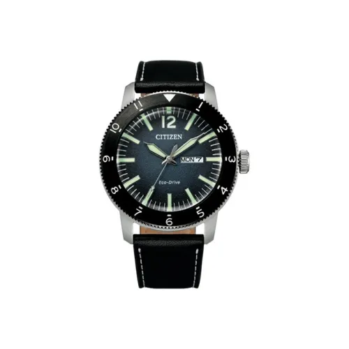 CITIZEN Ecology Drive Collection Светильник Кварцевый механизм Естественная кожа Ремешок Часы Мужские Часы Синий циферблат