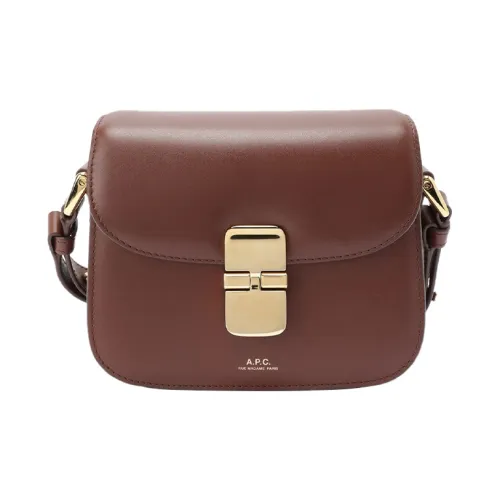 A.P.C Гладкая кожа Сумка через плечо Женская Коричневая