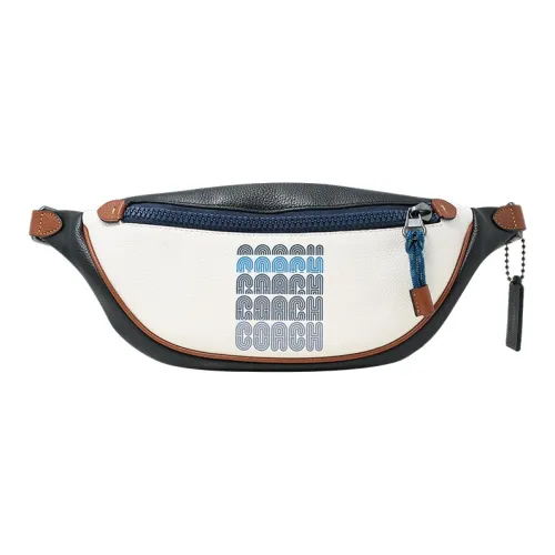 COACH Кожа Одно плечо Через плечо Бананка Большой Мужской Белый