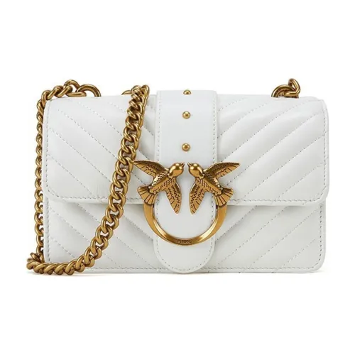 PINKO Quilt с коровья кожа и овчина Сумка через плечо Мини Женская Белая