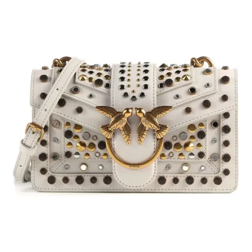PINKO Love Icon Коровья кожа Swallow Сумка Сумки через плечо Сумка на плечо Женская Белая