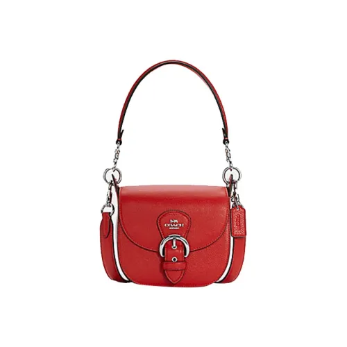 COACH Kleo Кожа Седло Сумка Портативная Сумка через плечо Женская Сумка Красный