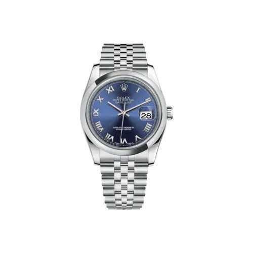 ROLEX Oyster Perpetual Datejust Коллекция Автоматический Механический Механизм Мужские Часы Часы 36 мм Синий Циферблат