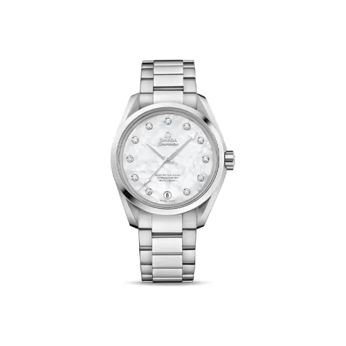 OMEGA Автоматический Механический Movement Женские AQUA TERRA 150 метров Часы 38,5 мм Жемчужная раковина Цвет