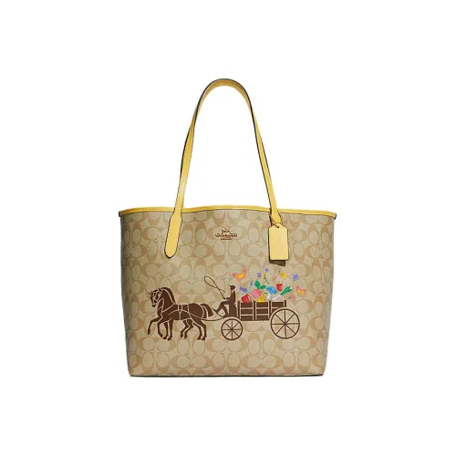 COACH Городская искусственная кожа Тоут Сумка Сумка для покупок Сумка Сумка через плечо Женская Хаки