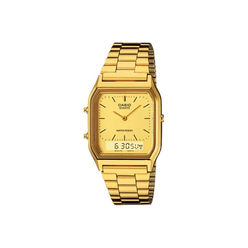 CASIO Collection Стандартный Кварцевый Механизм Нержавеющая Сталь Ремешок Часы Мужские Золотистый Циферблат AQ 230GA 9D