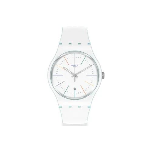 Swatch Quartz Movement Унисекс Часы 41mm*47,4mm*9,85mm Белые