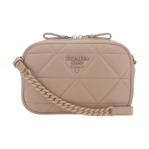 PRADA Сумка через плечо из кожи женская бежевая