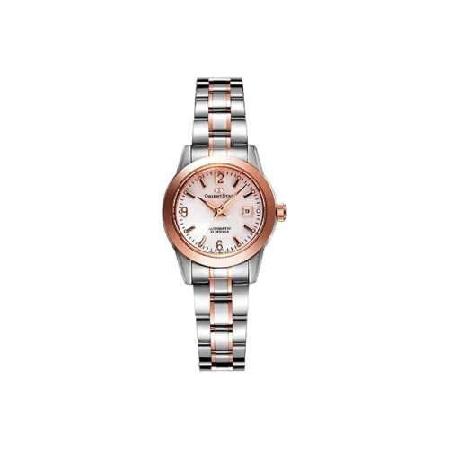 ORIENT STAR Автоматический Механический Механизм Металлический Ремешок Часы Женские Жемчужная Раковина Циферблат Часов WZ0401NR