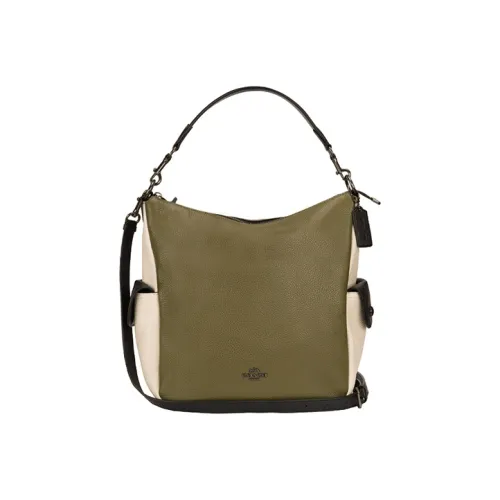 COACH Pennie Кожа Сумка Средний Женский Оливково-зеленый Многоцветный