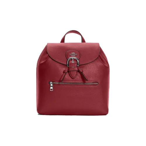 COACH Kleo Кожа Рюкзак Средний Женский Вишнево-Красный