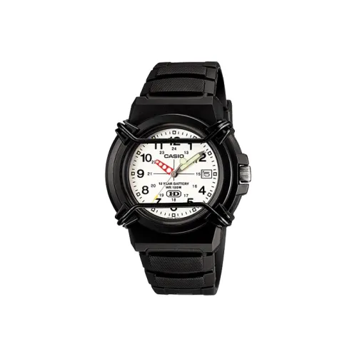 CASIO YOUTH Collection Круглый Шапка ТРЕЙ Булавка Кварцевый механизм Смола Ремешок Часы Мужские Белый Циферблат HDA 600B 7BV