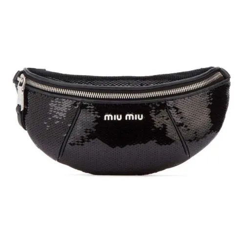 MIU MIU Кожа с ацетатом бананка женский черный