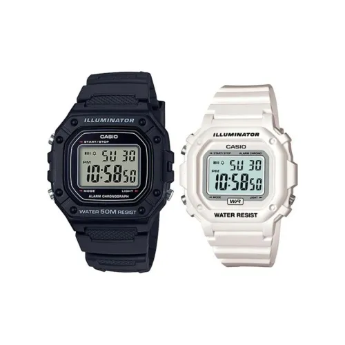 CASIO Watch Collection Блок Кварцевый механизм Смола Ремешок Часы Унисекс Черный Циферблат