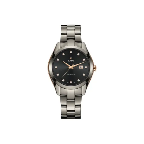 RADO Glam Slam Collection Автоматический Механический Механизм Унисекс Часы 36 мм Черный Циферблат Керамические Оправа Титан Ремешок