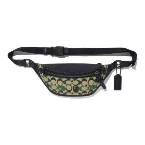A BATHING APE COACH Коллаборация RivingtonBelt PVC Сумка через плечо Бананка Регулярная Мужская Камуфляж Зеленый