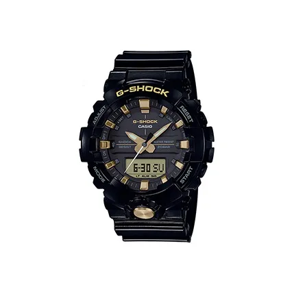 CASIO Liquid Crystal Analog Dual Display Series Кварцевый механизм Смольный ремешок Часы Мужские Черный циферблат