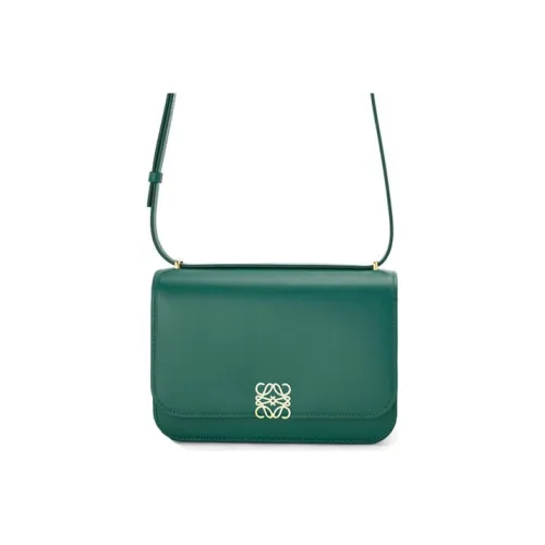 LOEWE Goya Гладкая коровья кожа Ручная сумка через плечо Средняя Женская Сосновый зеленый