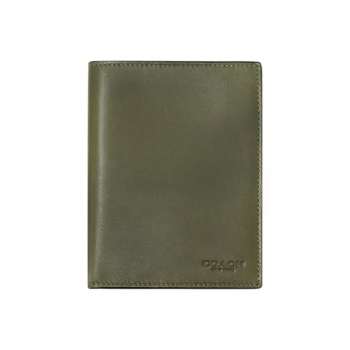 COACH Passport Case Коровья кожа Холдер для паспорта Мужской Яшмовый