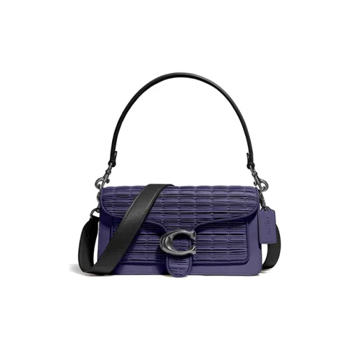 COACH Tabby Кожа Телячья кожа Портативный Через плечо Сумка на плечо Женская Морской синий