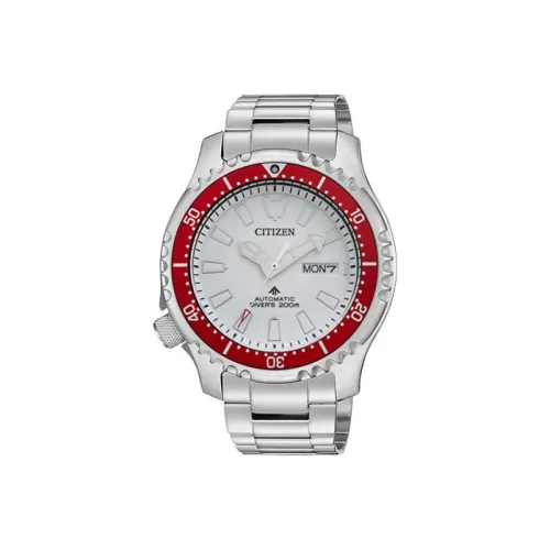 CITIZEN Автоматический Механический Механизм Нержавеющая Сталь Ремешок Часы Мужские Белый Циферблат