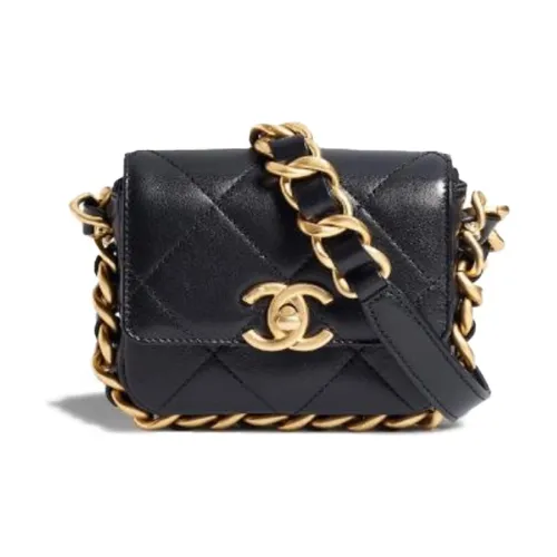 CHANEL Sheepskin Camera Сумка Сумка Сумка через плечо Сумка через плечо Мини Женская Черная