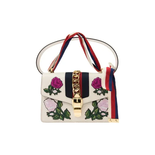 GUCCI Sylvie Коровья кожа Через плечо Сумка Сумка через плечо Женская Белая