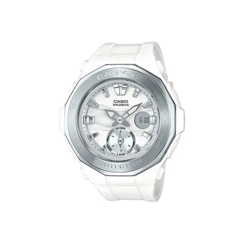 CASIO Baby G Theme Series Кварцевый механизм Смольный ремешок Часы Женские Серебристый циферблат BGA 220 7A