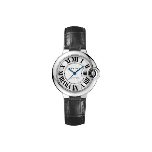 Cartier Часы Ballon Bleu De Cartier 33 Мм, Сталь, Кожа