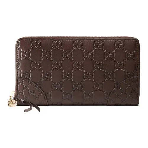 GUCCI Кошелек из коровьей кожи женский коричневый