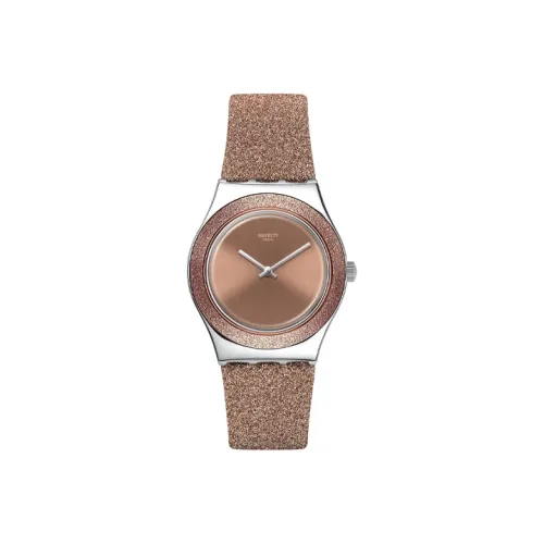 SWATCH Irony Metal Collection Кварцевый механизм Женские часы Часы 38 мм Красный циферблат Корпус из нержавеющей стали