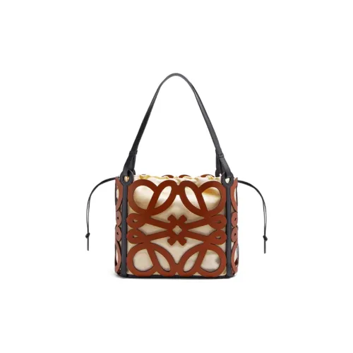 LOEWE Anagram Корова Кожа Тоут Сумка Сумка для покупок Сумка Сумка через плечо Женская Коричневая