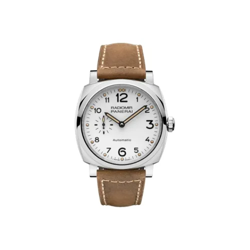 PANERAI Автоматический Механический Механизм Унисекс Часы 42 мм Белый Циферблат Натуральная Кожа Ремешок