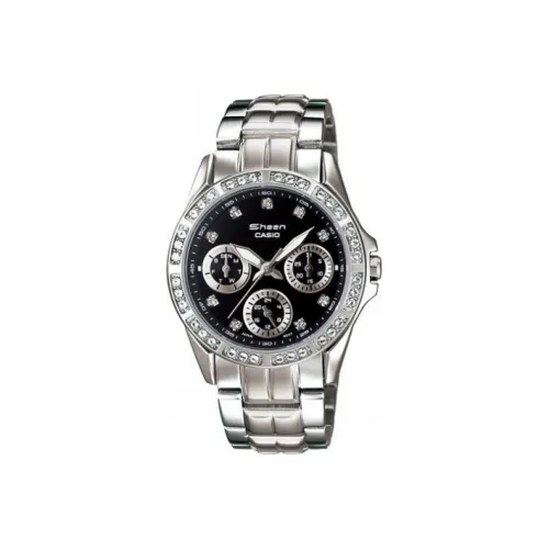 CASIO SHEEN Collection Кварцевый механизм нержавеющая сталь ремешок женские часы черный циферблат SHN 3013D 1A