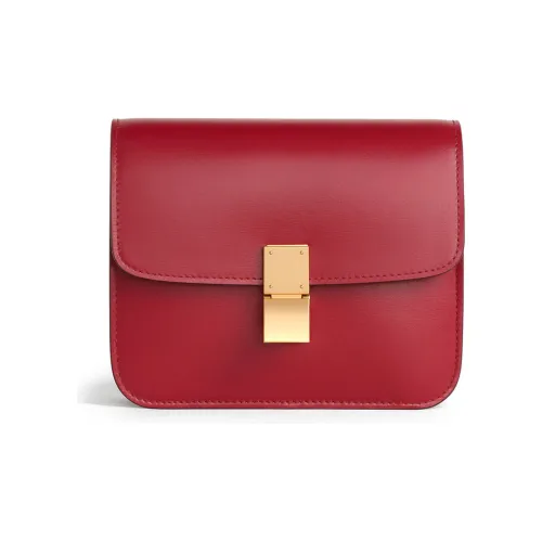 CELINE Классический Bo Полированная Коровья Кожа Ручная Сумка Сумка через плечо Сумка на плечо Женская Красная