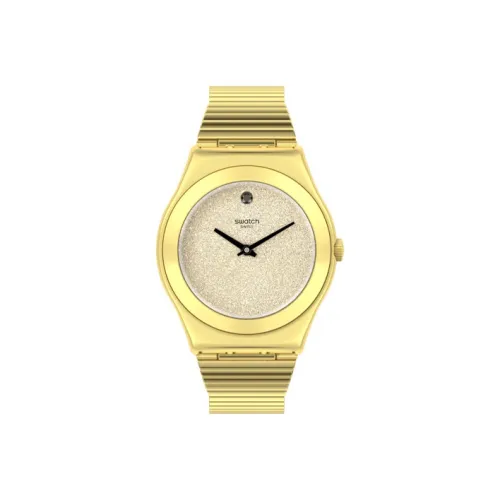 Swatch Quartz Механизм Женские часы 38 мм Желтый циферблат Корпус из нержавеющей стали Ремешок из нержавеющей стали