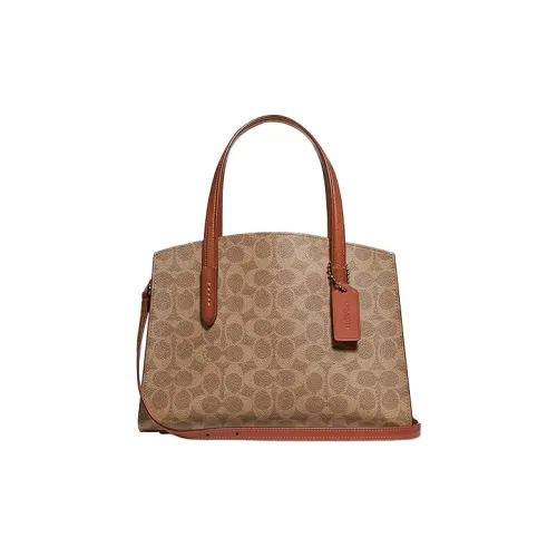 COACH Charlie Коровья кожа Ноутбук Сумка Доска для написания Сумка через плечо Сумка Обычная Женская Коричневая с монограммой