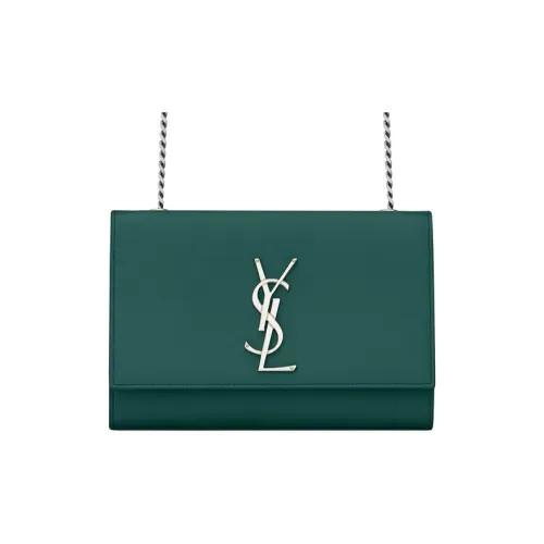 SAINT LAURENT Kate Рельефная тисненая кожа Сумка через плечо Сумка на плечо Женская Зеленая