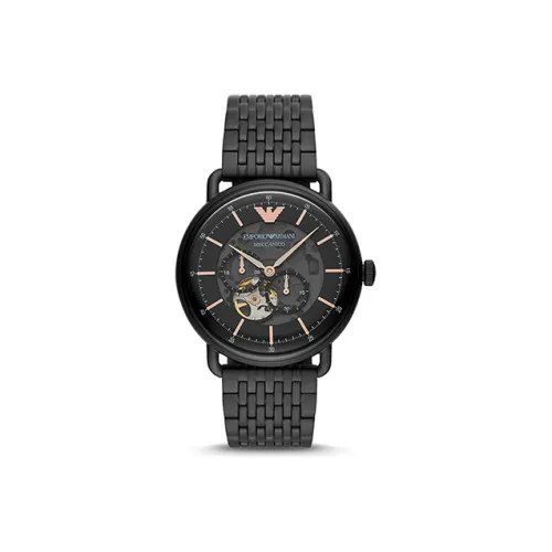 EMPORIO ARMANI Автоматический механический механизм Мужские часы Machine с открытым механизмом и черепом