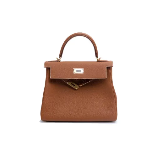 HERMES Сумка Kelly из коровьей кожи Togo Женская Золотисто-коричневая