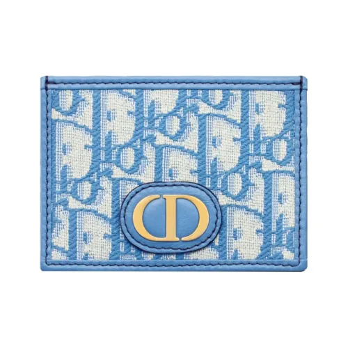 DIOR 30 Montaigne Холст Картхолдер Женский Васильковый Синий
