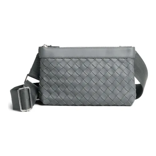Bottega Veneta Телячья кожа Маленькая сумка Сумка Сумка через плечо Сумка через плечо Стандартная Мужская Серый