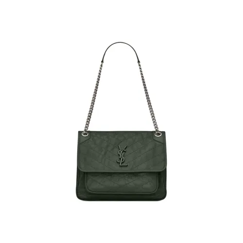 SAINT LAURENT Niki Сумка из коровьей кожи сумка через плечо сумка на плечо женская темно-зеленая